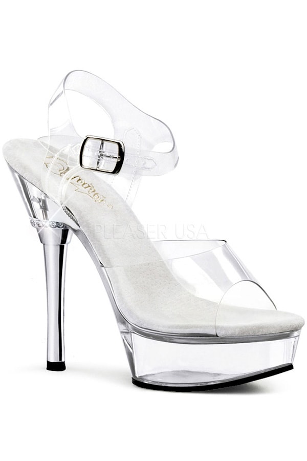 [ Pleaser プリーザー ] ハイヒール サンダル ミュール/ストーン付きヒール ALL608/C/M