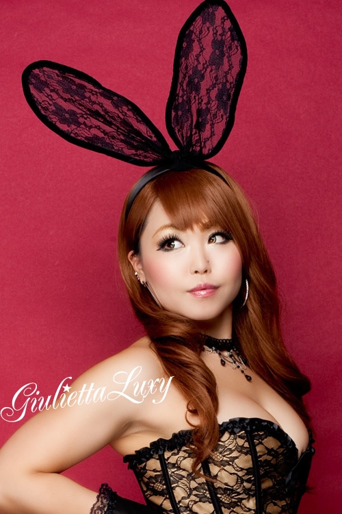 ブラックレースうさ耳カチューシャ