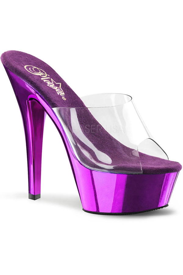 [ Pleaser プリーザー ] ハイヒール サンダル ミュール/パープルメタリック/KISS201/C/PPCH