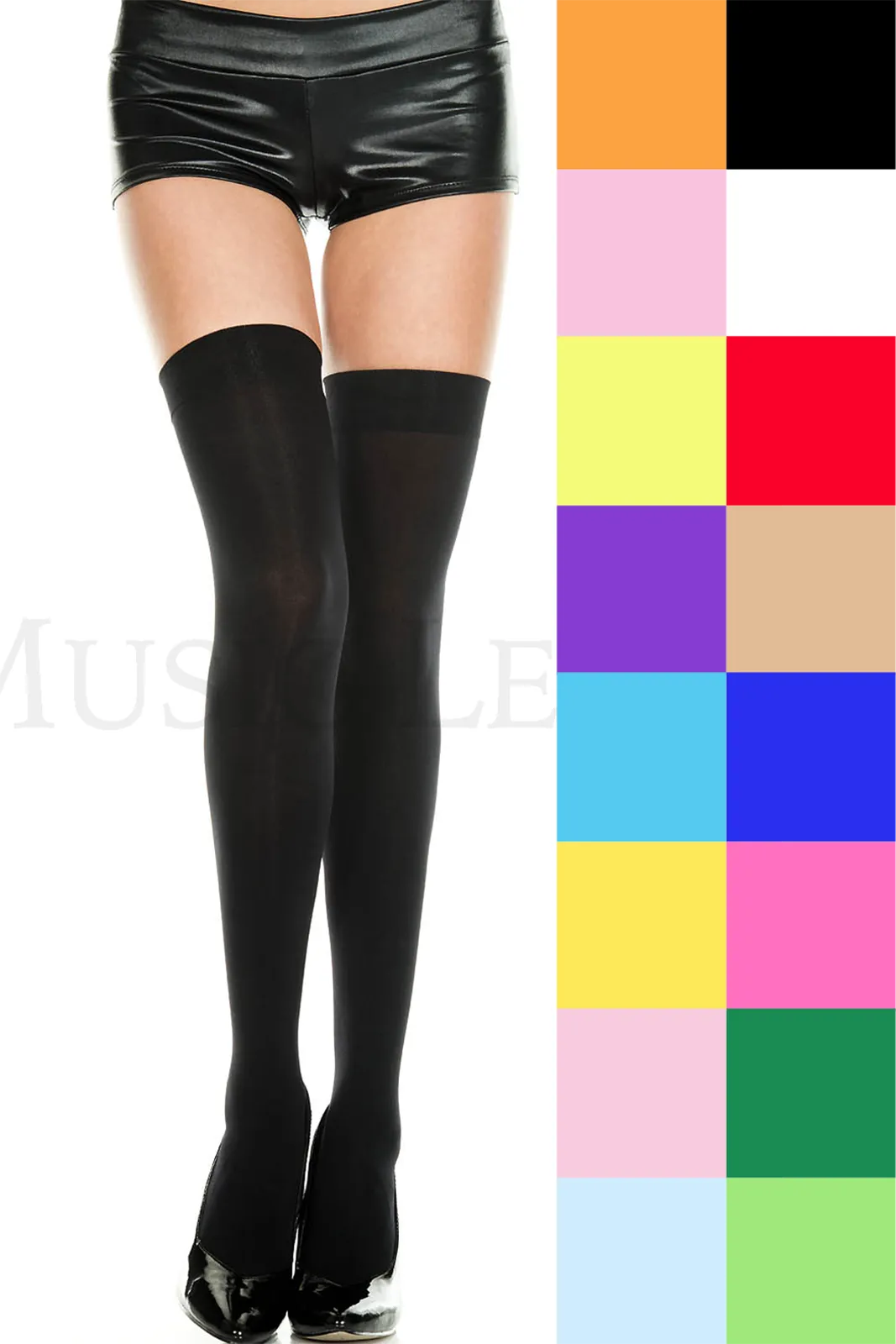 薄手のシンプルニーハイソックス カラー豊富で普段使いからコスプレまで