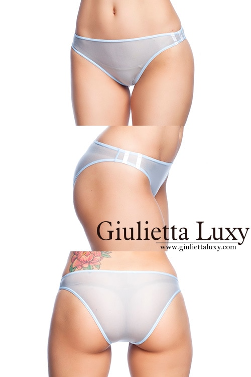 【ユニセックス】シースルーライン入りショーツ・サックス