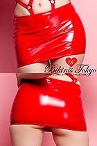 ストレッチエナメルタイトミニスカート・レッド|ミニスカート|ボトムス