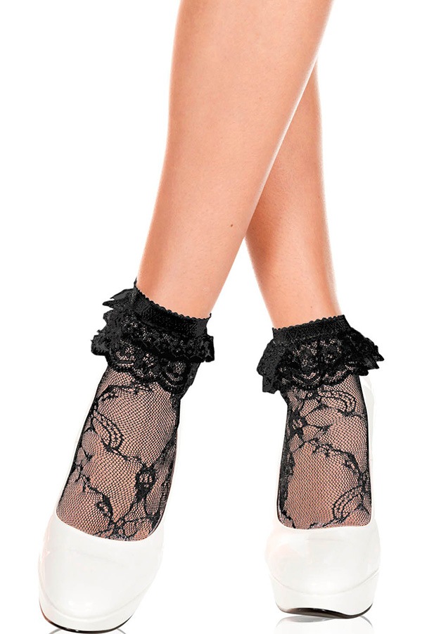 ワッフルレースポイントレースショートソックス