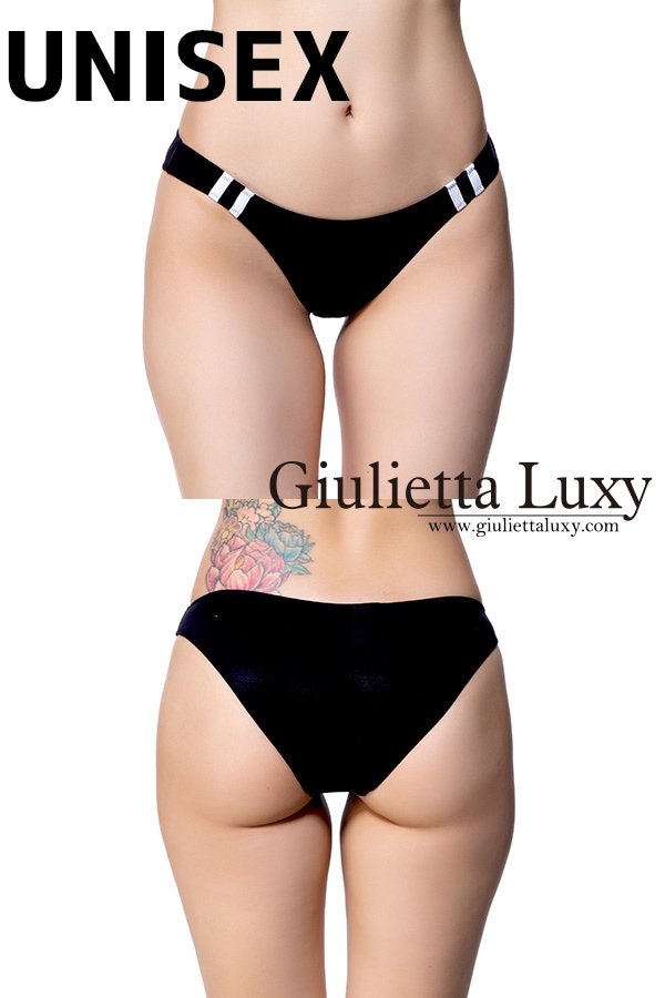 【ユニセックス】ヨリセル素材ラインショーツフルバック・ブラック