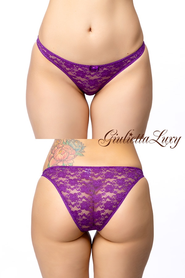 【ユニセックス】総レースフルバックショーツ・パープル