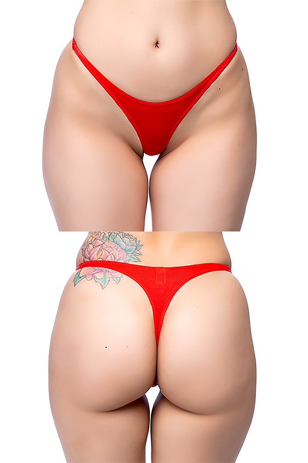 透けハイレグTバックショーツ ・レッド