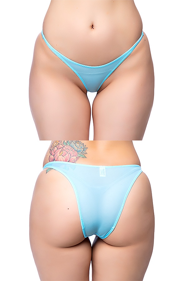 透けハイレグハーフバックショーツ・ベビーブルー