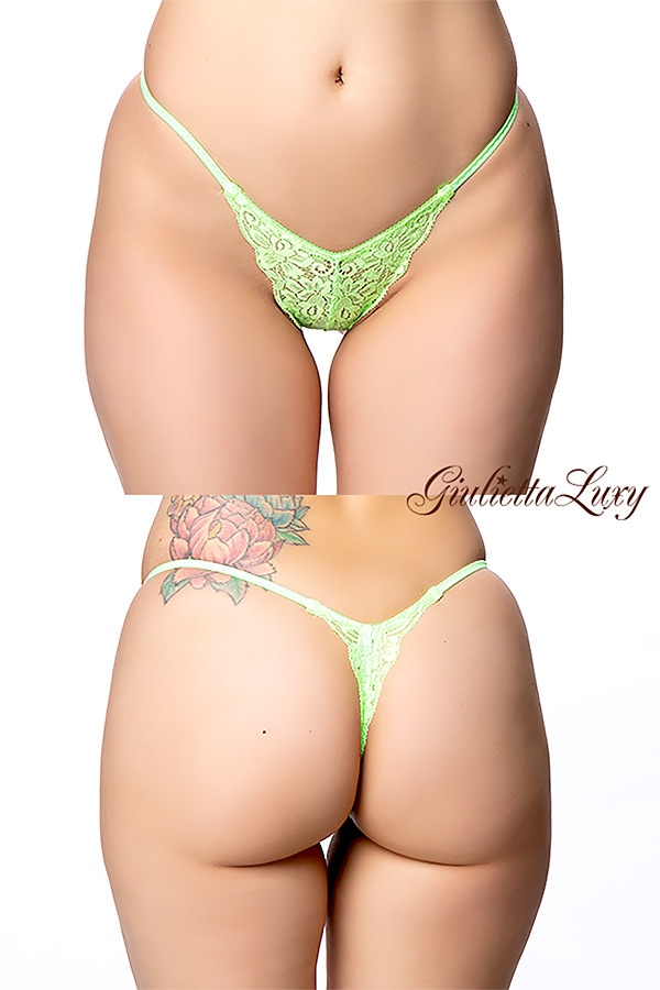 ストレッチレースTバックショーツ・グリーン