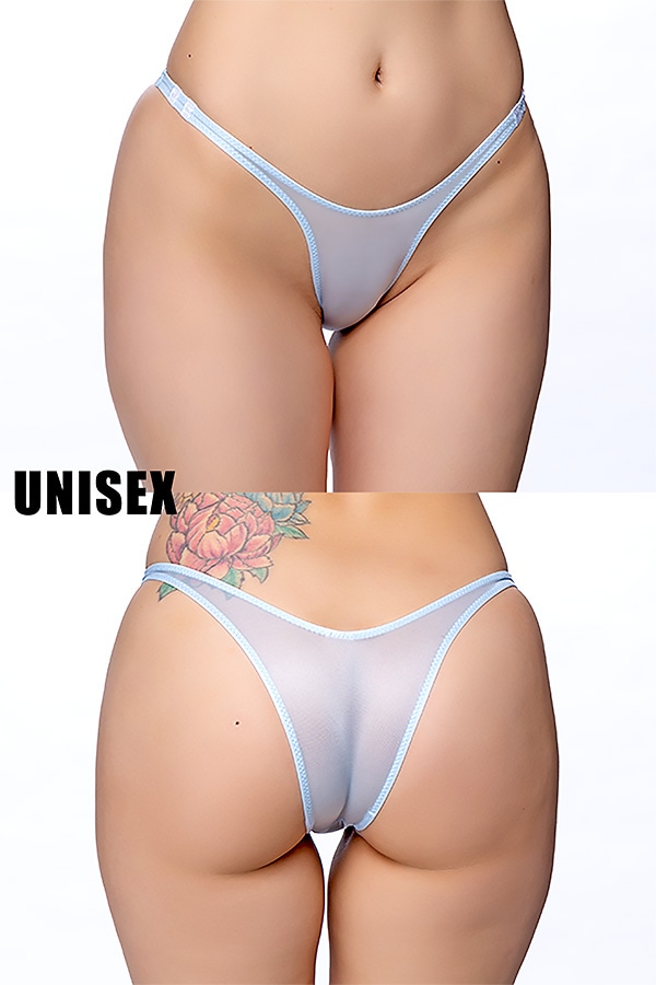 【ユニセックス】すけすけシースルーブルマ風ハーフバックショーツ・サックス