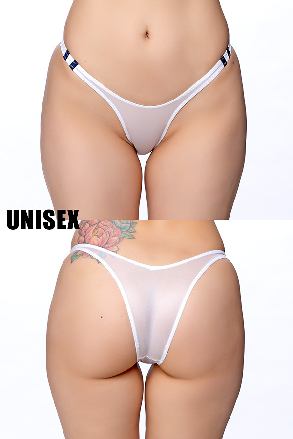 【ユニセックス】すけすけシースルーブルマ風ハーフバックショーツ・ホワイト