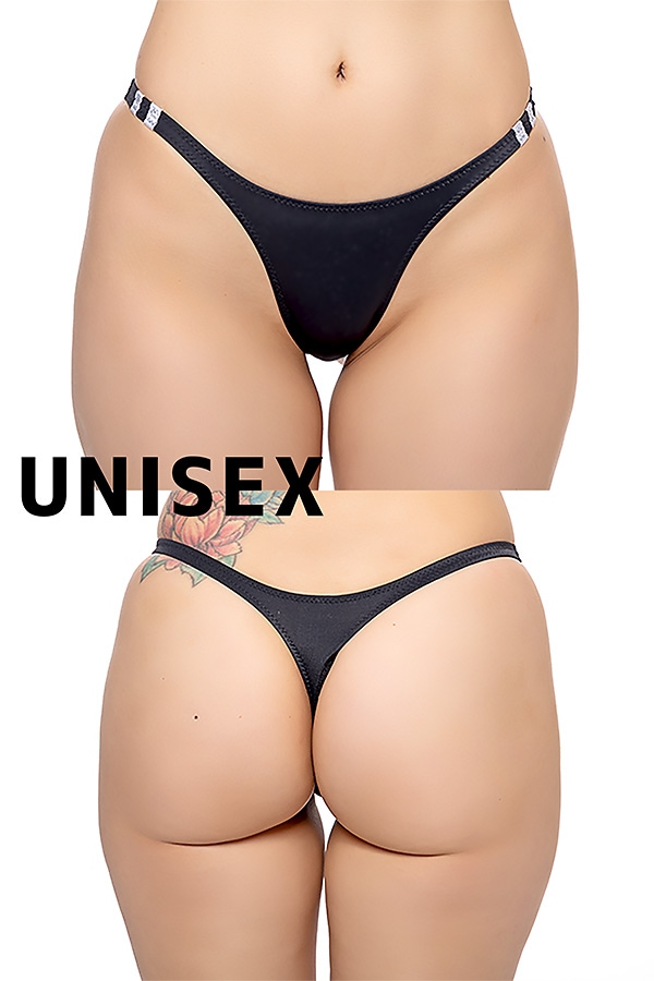 【ユニセックス】ローライズブルマ風Tバックショーツ・ブラック