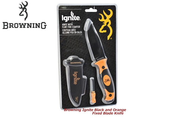 �֥����˥� �����ʥ��ȥ֥�å�������� �ե��å����ɥ֥졼�ɥʥ��ա�Browning Ignite Black and Orange Fixed Blade Knife��