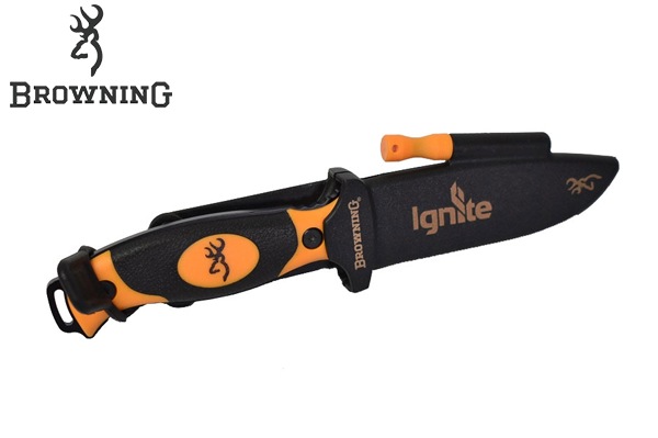 �֥����˥� �����ʥ��ȥ֥�å�������� �ե��å����ɥ֥졼�ɥʥ��ա�Browning Ignite Black and Orange Fixed Blade Knife��