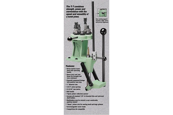 REDDING T-7 TURRET PRESS w/ PRIMER ARM, 7-STATION