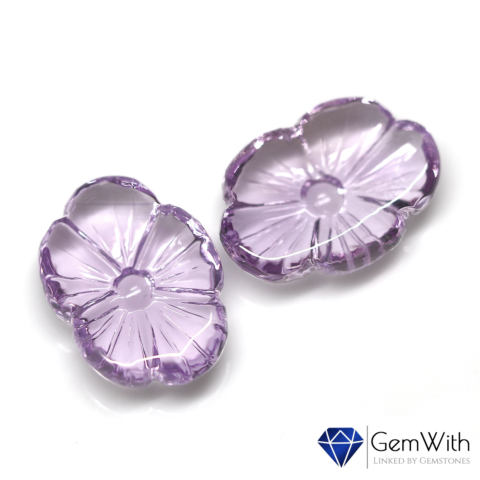 アメジスト　九尾　カービング ピンクアメシストカービングペア22.04CT | クォーツ | GemWith 宝石