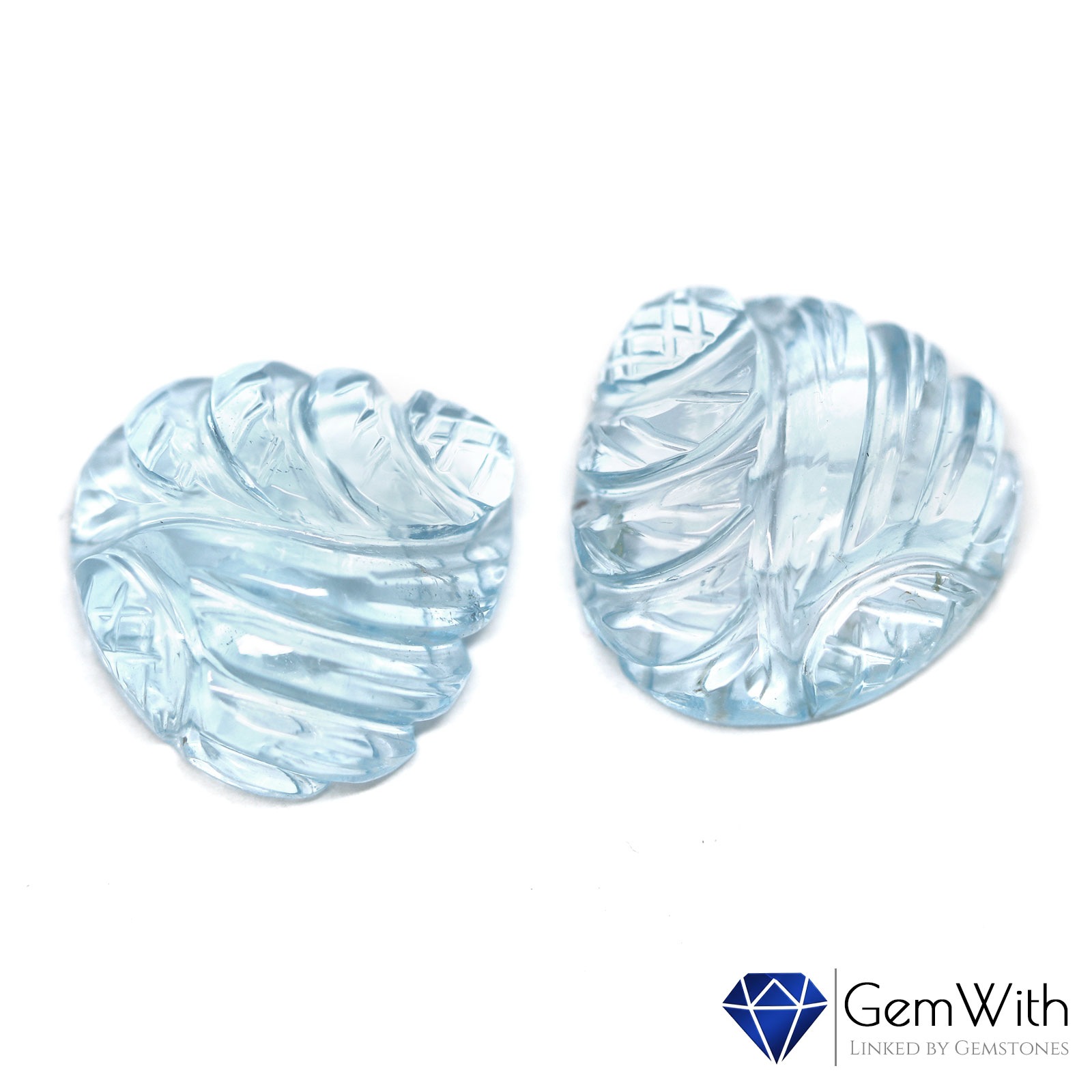 ブルートパーズカービングペア17.96CT | トパーズ | GemWith 宝石