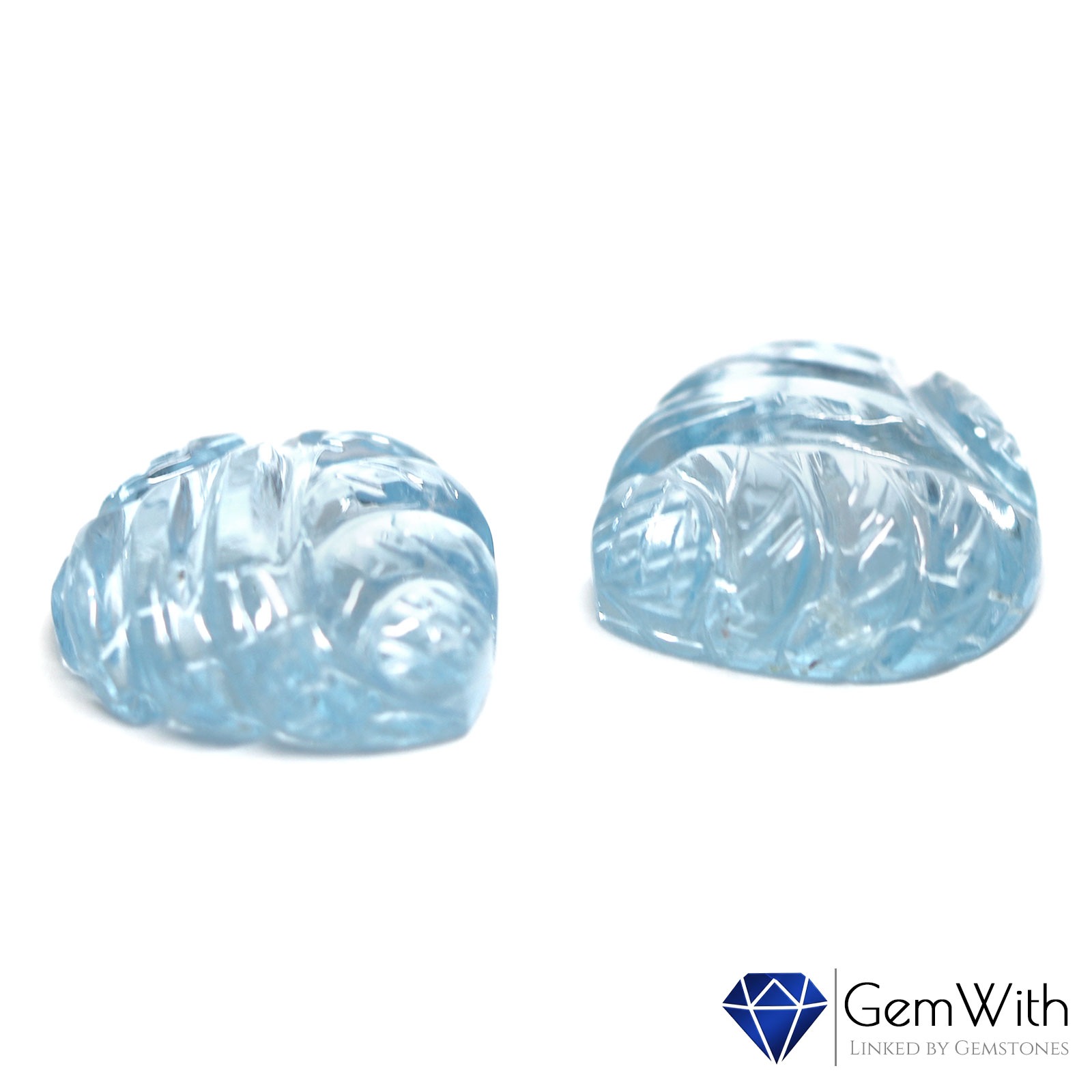 ブルートパーズカービングペア17.96CT | トパーズ | GemWith 宝石