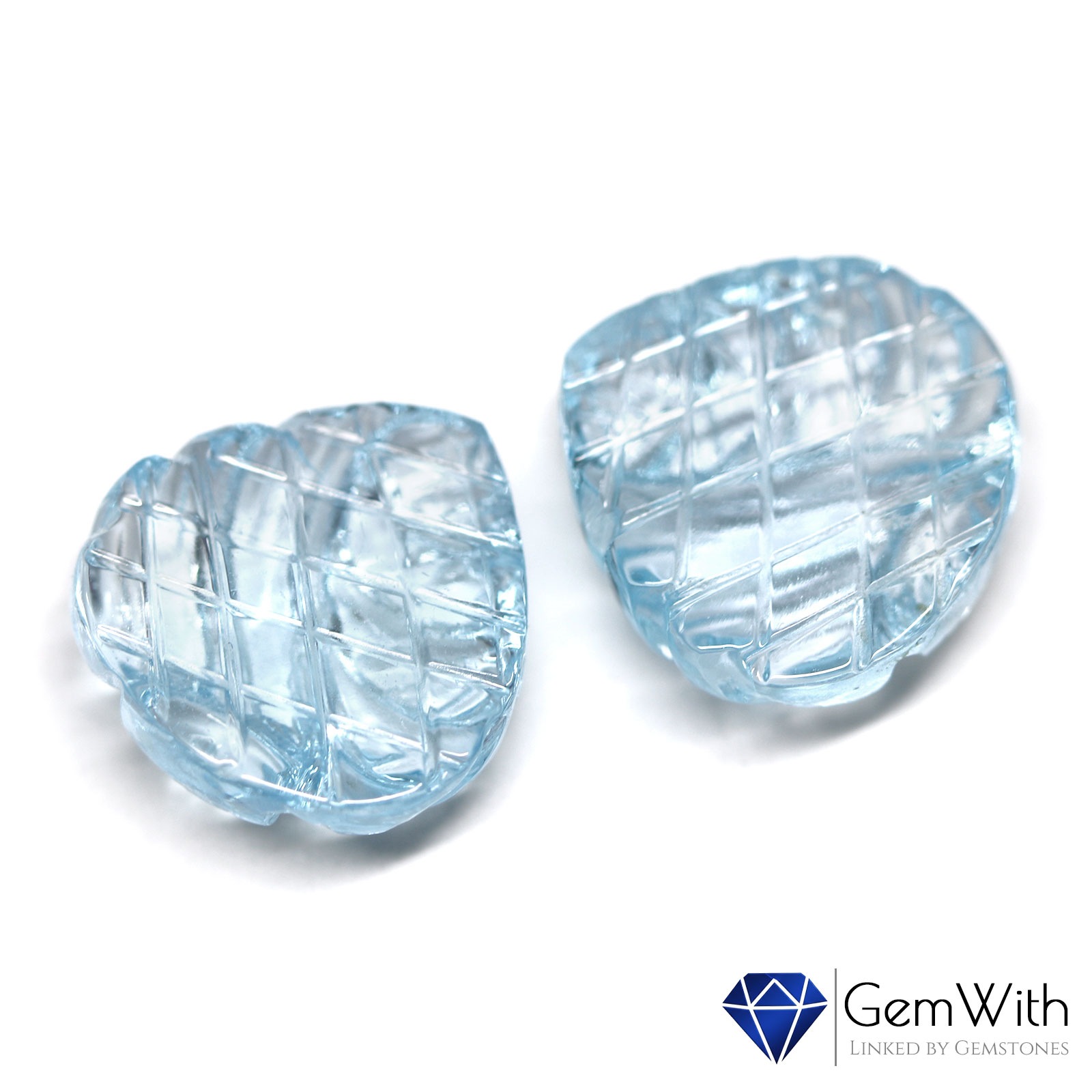 ブルートパーズカービングペア17.96CT | トパーズ | GemWith 宝石