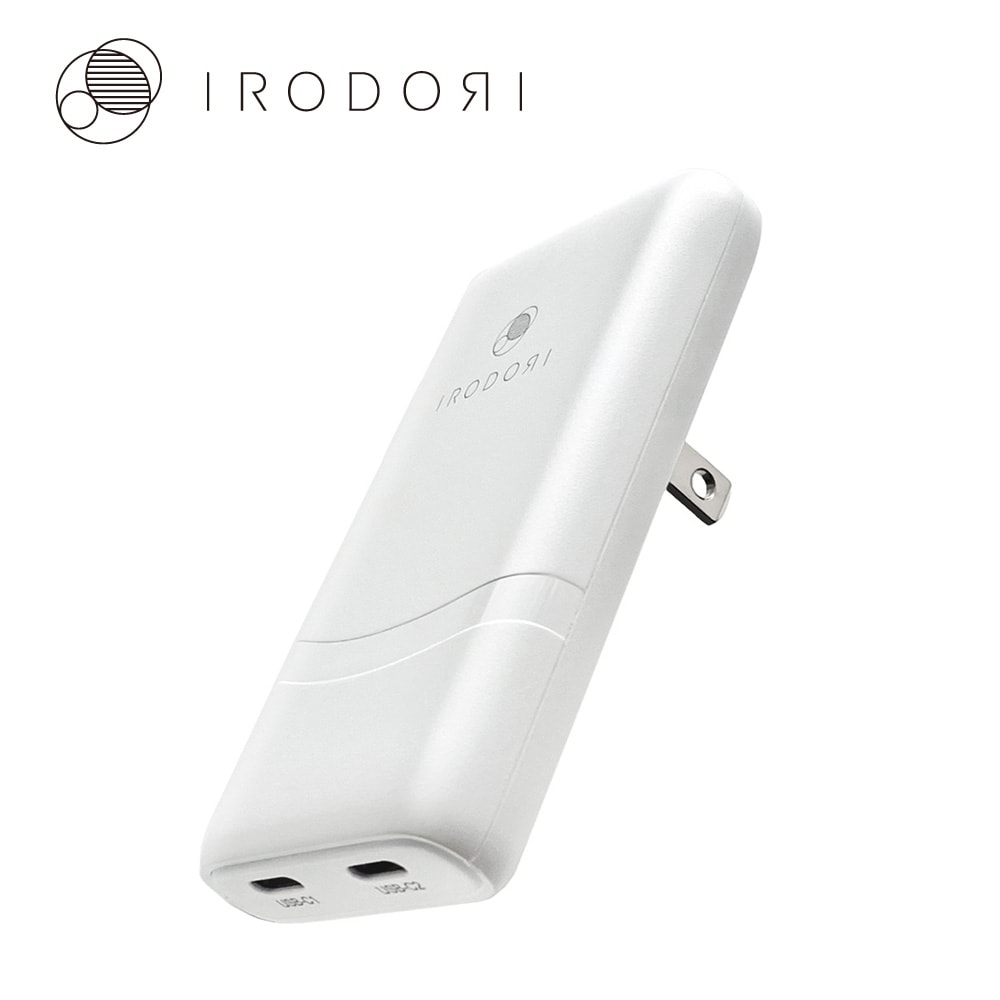 【急速充電PD65W対応】 2ポート ACアダプター 65w｜USB-C、USB-C｜薄型・超軽量｜海外対応｜高出力 [IRODORI]