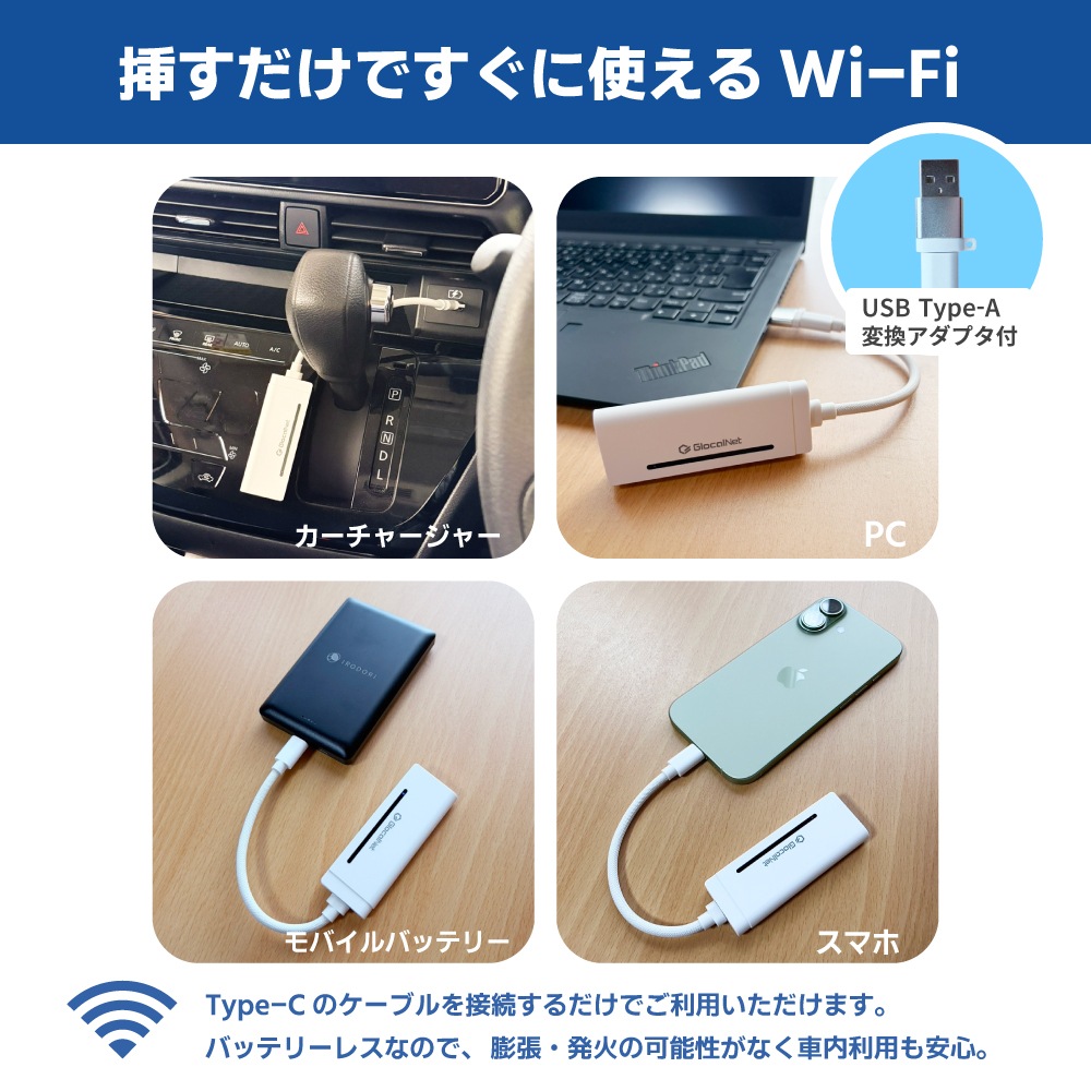 挿すだけですぐに使える！Wi-Fi ルーター KURUFi (クルファイ) 車内専用 モバイルルーター  [グローカルネット]