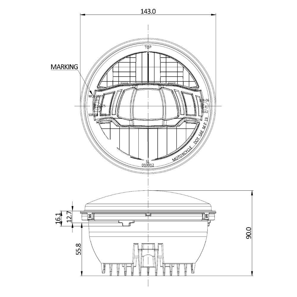 5.75インチLEDヘッドライトレンズユニット フロストセイバー | 全商品