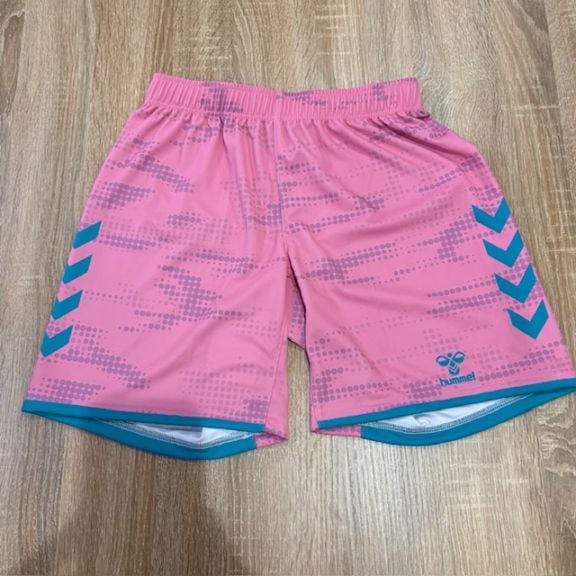 【hummel】オーダープラクティスパンツ　ヒート限定カラー(ピンク×アサギ）