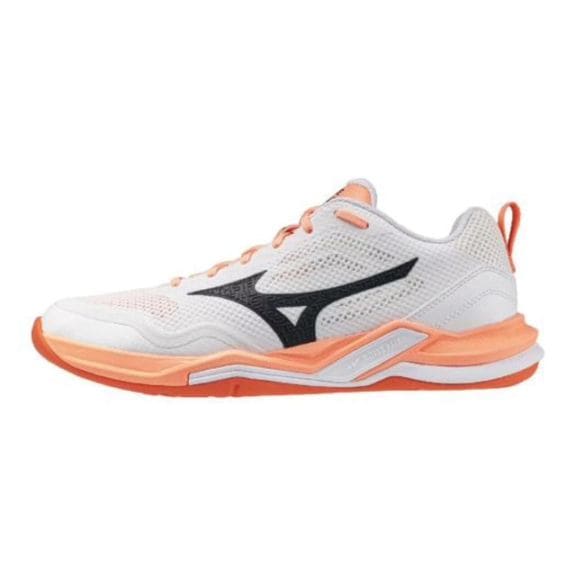 【Mizuno】WAVESTEALTHPRO　WHITE/FLAMINGOCORAL