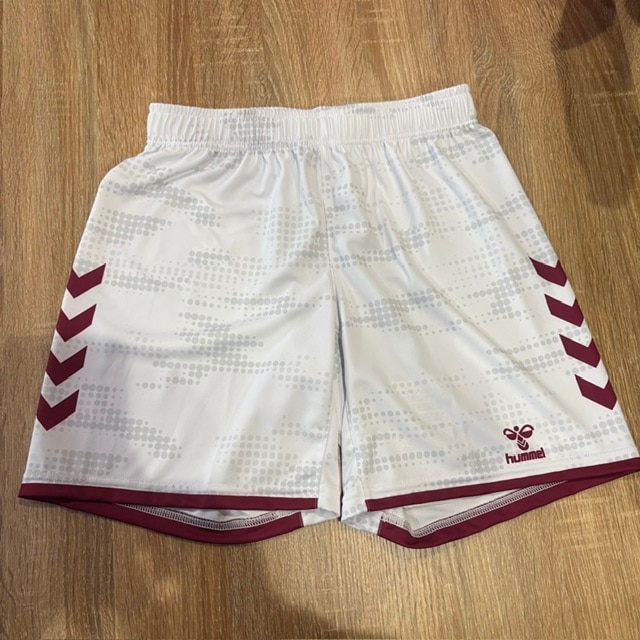 【hummel】オーダープラクティスパンツ　ヒート限定カラー(ホワイト×クラレット)