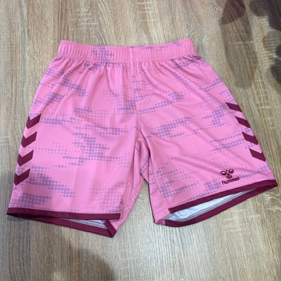 【hummel】オーダープラクティスパンツ　ヒート限定カラー(ピンク×クラレット)