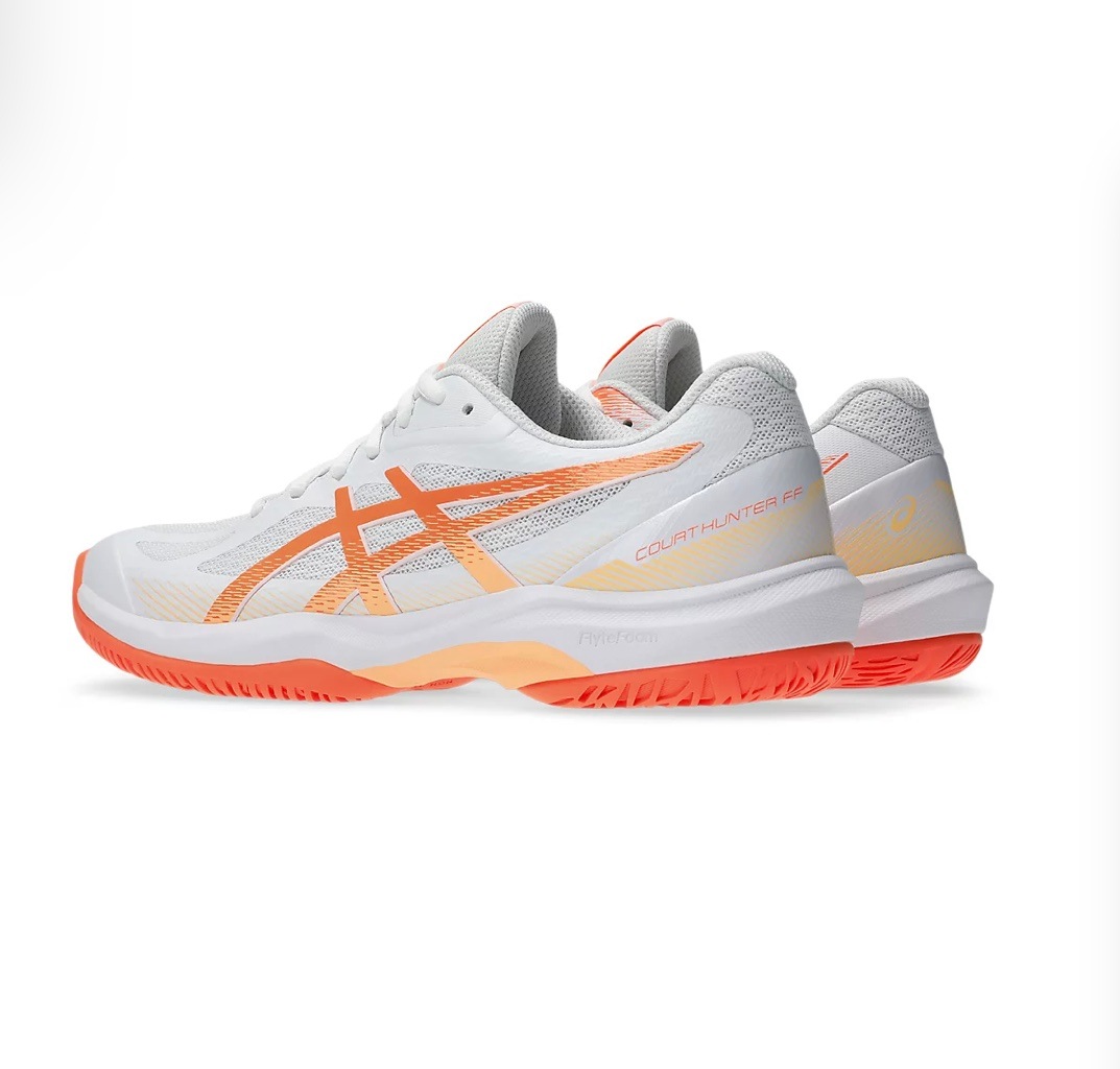 【asics】GEL-COURTHUNTERFF　WHITE/VIVIDCORAL