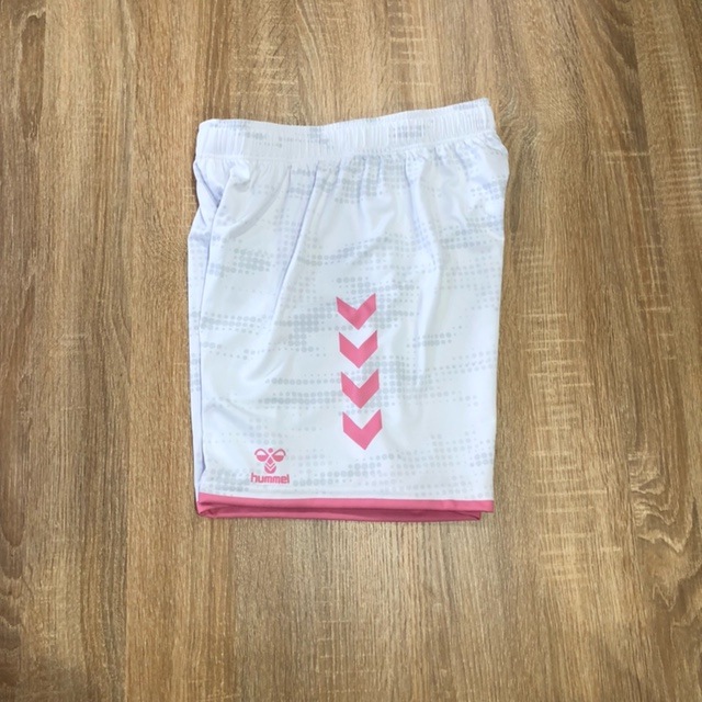 【hummel】オーダープラクティスパンツ　ヒート限定カラー(ホワイト×ピンク)