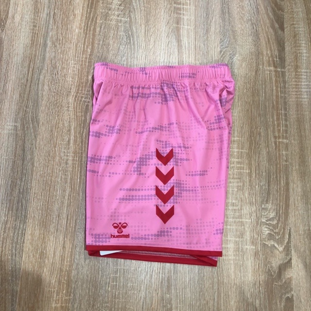 【hummel】オーダープラクティスパンツ　ヒート限定カラー(ピンク×レッド)