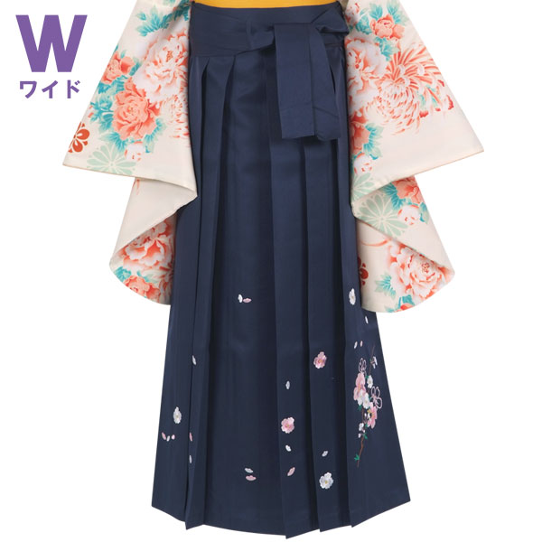  ワイドサイズ 紺×刺繍(W15) レンタル 袴単品 P150-LW