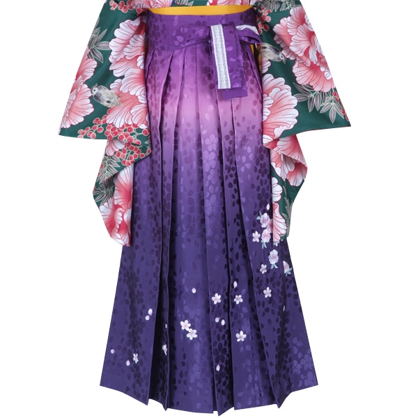  青紫×ぼかし刺繍 レンタル 袴単品 P169-M