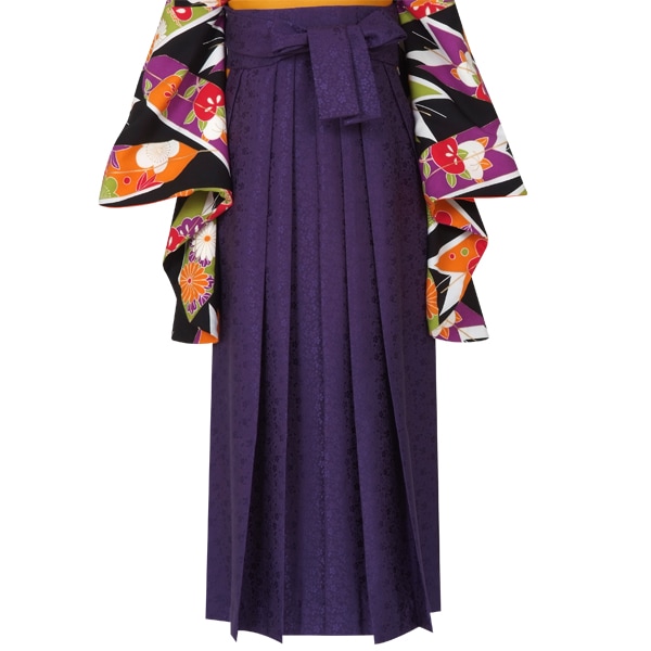  紫×桜地紋★ レンタル 袴単品 P096-L