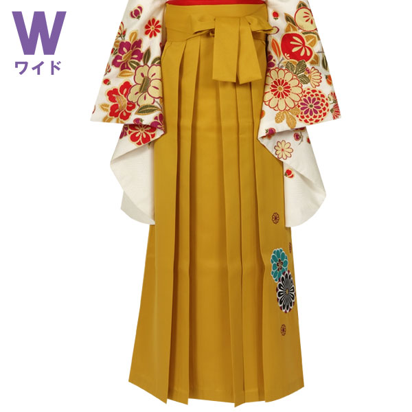  ワイドサイズ 金茶×菊　刺繍(W15) レンタル 袴単品 P140-LLW