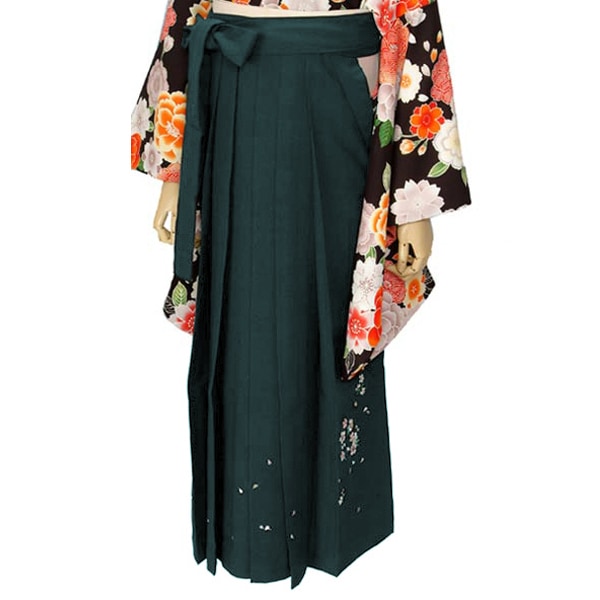  緑×刺繍 レンタル 袴単品 P028-LL