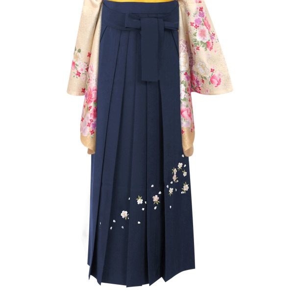  紺×刺繍(定) レンタル 袴単品 P018-S