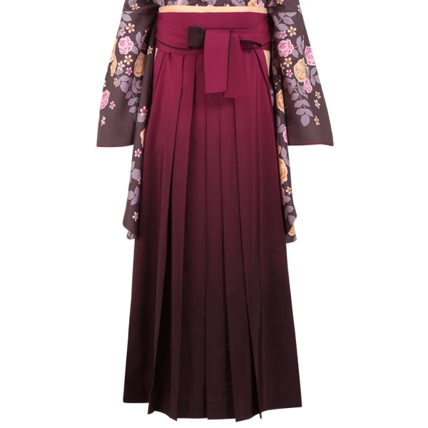  エンジ×ぼかし(定) レンタル 袴単品 P011-LL