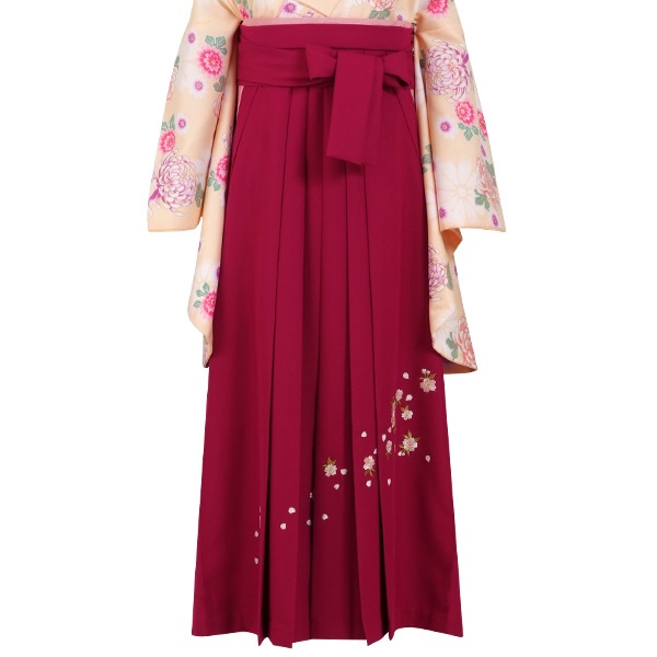  ローズピンク×刺繍(定) レンタル 袴単品 P019-M