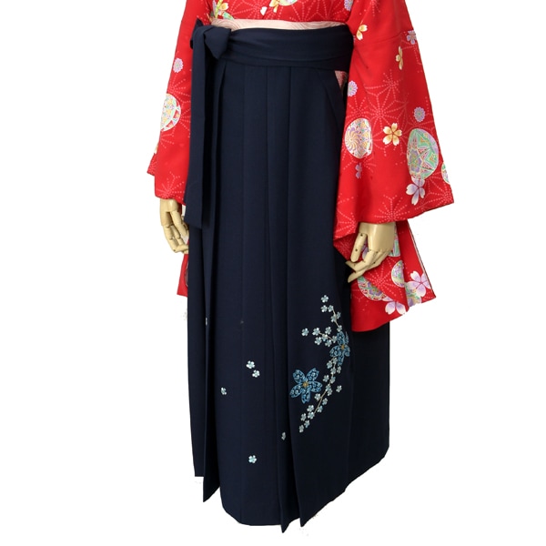  紺×刺繍★ レンタル 袴単品 P040-L