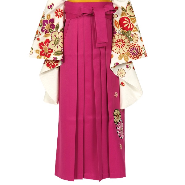  ラズベリーピンク×菊 刺繍 レンタル 袴単品 P132-L