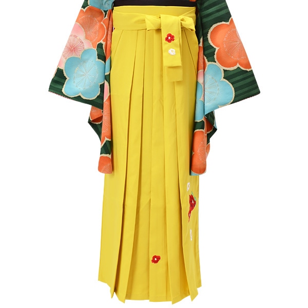  レモン×椿　刺繍 レンタル 袴単品 P183-LL