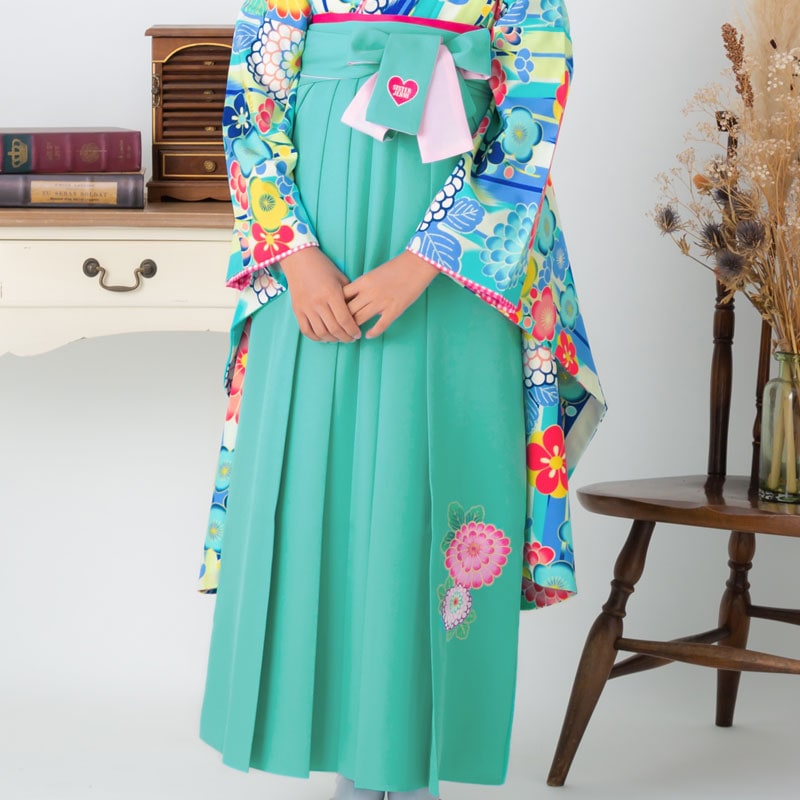  ミント×菊 レンタル 袴単品 P202-M