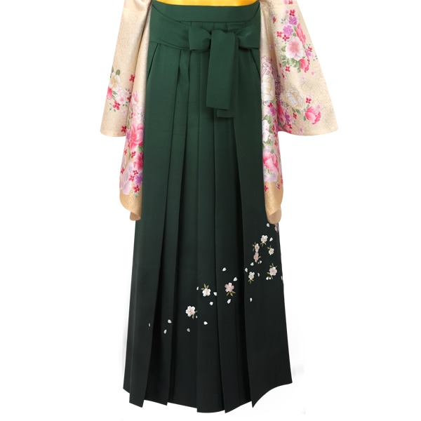  緑×ぼかし刺繍(定) レンタル 袴単品 P008-LL