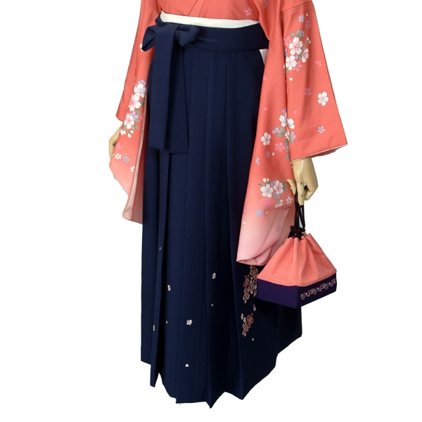  紺×刺繍★ レンタル 袴単品 P039-L