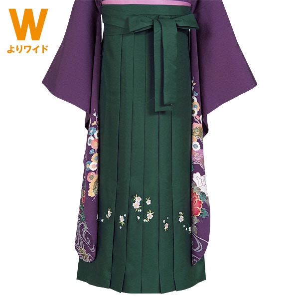  ワイドサイズ 緑×刺繍(W17) レンタル 袴単品 P114-MW
