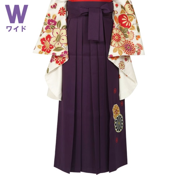  ワイドサイズ 紫×菊　刺繍(W15) レンタル 袴単品 P137-LLW