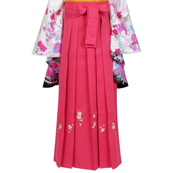  コーラルピンク×桜 刺繍 レンタル 袴単品 P093-L