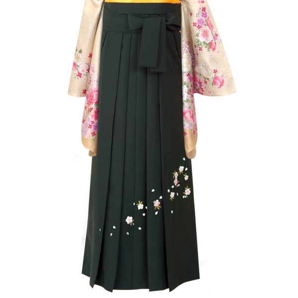  緑×刺繍 レンタル 袴単品 P006-LL